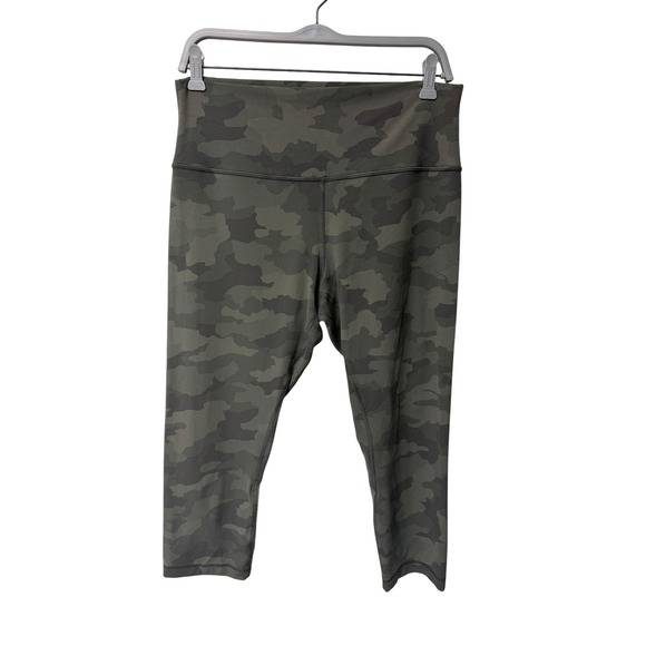 Lululemon Align High-Rise Crop 21" Camo Dark Olive Legging Women's 14 Athleisure - Picture 3 of 7